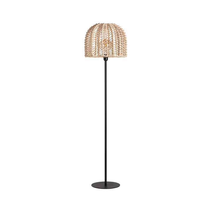 [32443] LÁMPARA DE PIE PLISSÉ RATTAN