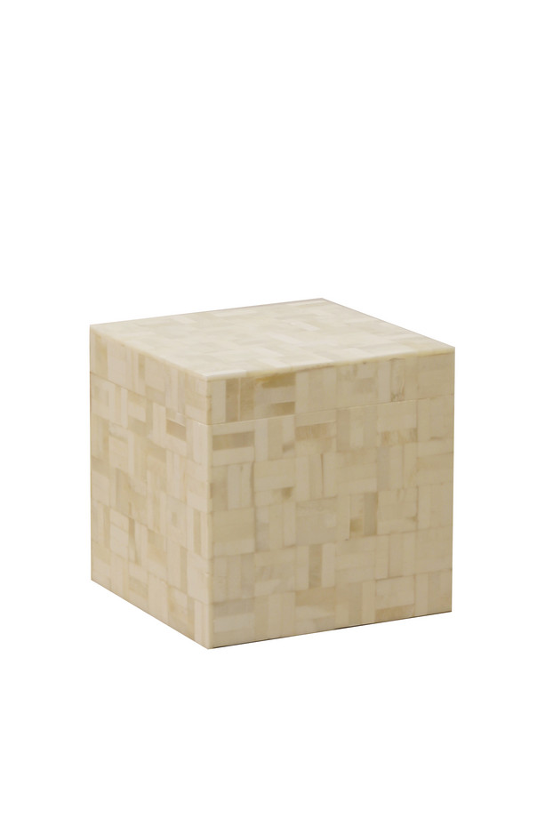 CAJA CUADRADA HUESO