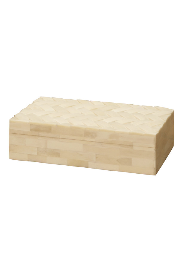 CAJA RECTANG. HUESO NATURAL ESPIGA