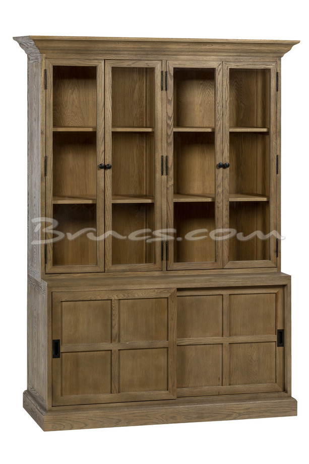 [377WB1260] VITRINA PILOS ROBLE ANTIGUO