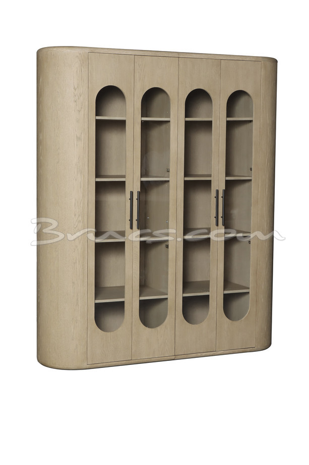 [377WB1425] VITRINA MACEDON ROBLE NATURAL 4 PUERTAS