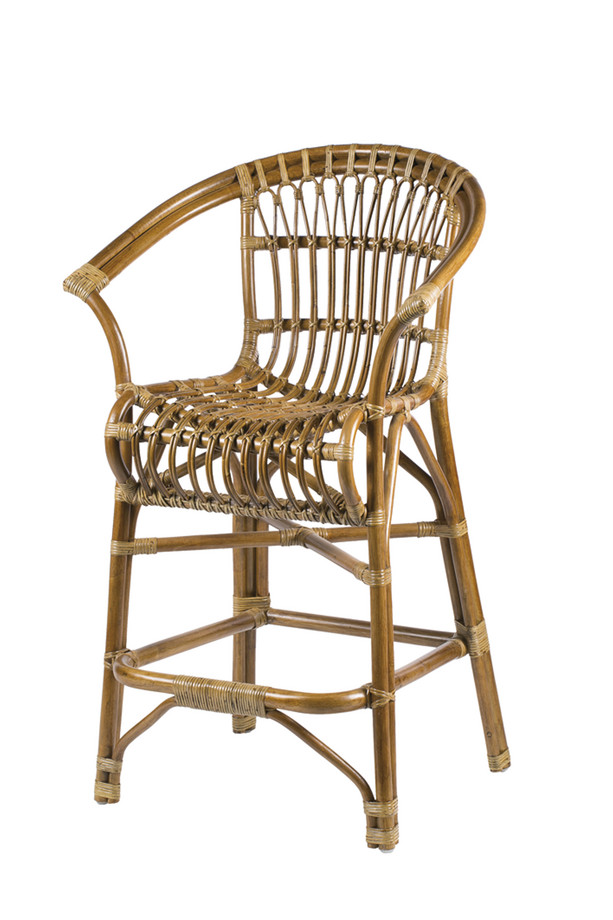 [514BA018] TABURETE PADRON RATTAN ANTIQUE