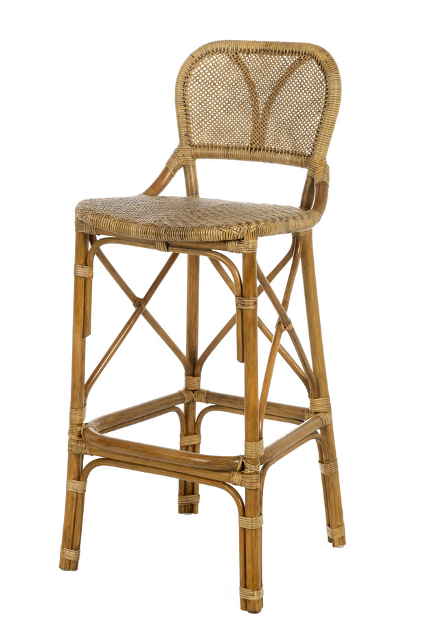 TABURETE ARCADE ALTO RATTAN ANTIQUE