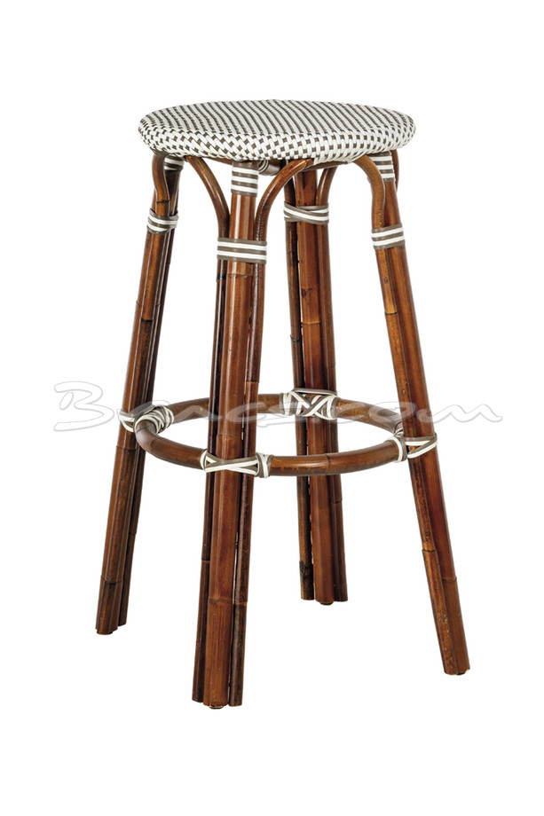 [514BA159] TABURETE RIVIERA GR. BAMBÚ OSCURO Y RATTAN SINTÉT