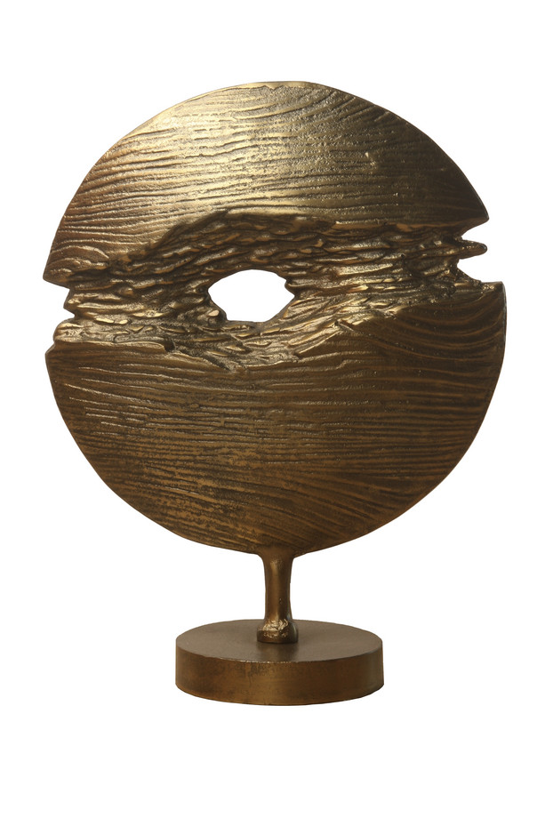 [459HO015] PEDESTAL ALUMINIO RUEDA DORADO ANTIGUO