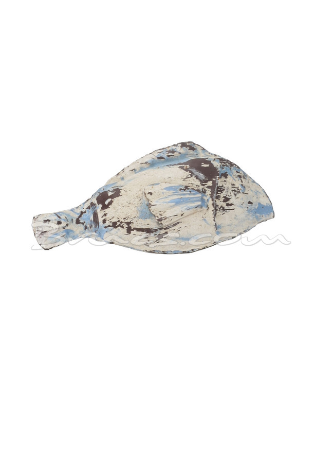 [536ML097] PEZ METAL BEIGE AZUL PEQUEÑO