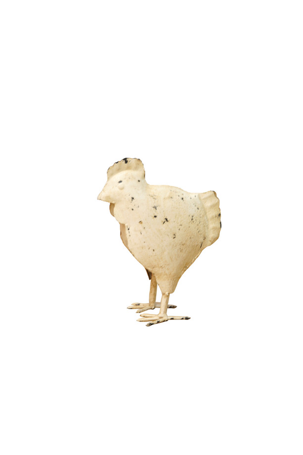 [536ML113] GALLINA PEQUEÑO  HIERRO BEIG ANTIGUO