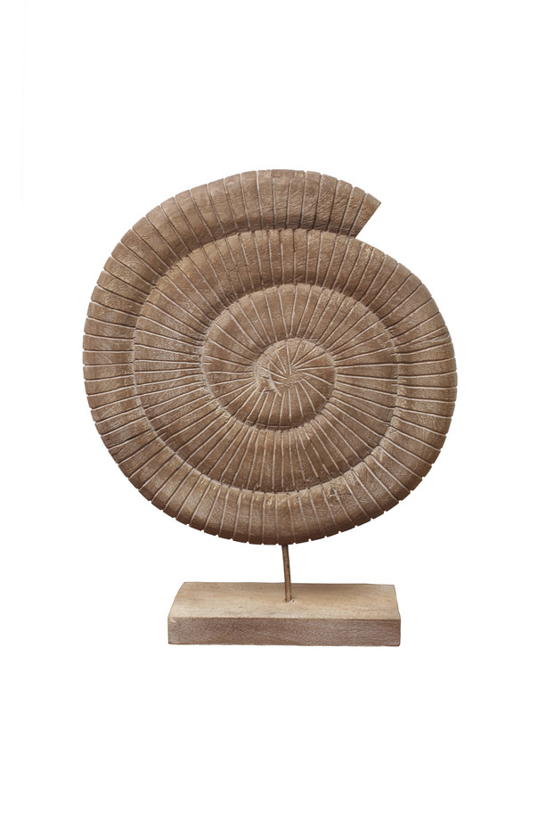 PEDESTAL CARACOLA MADERA MARRÓN Y HIERRO