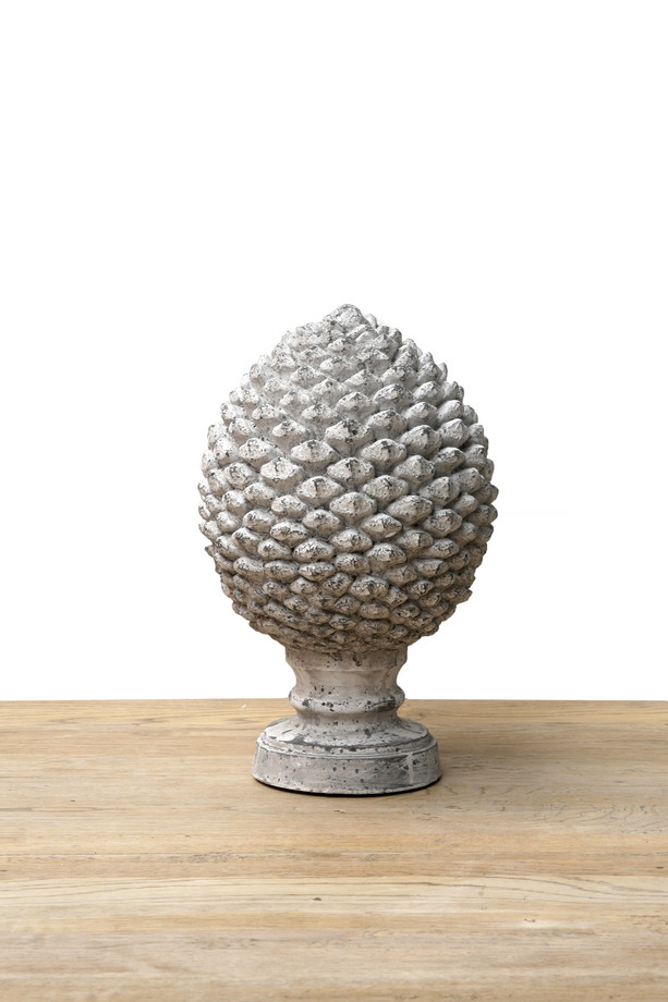 [555CF038] PEDESTAL PIÑA GR. RESINA GRIS ANTIGUO