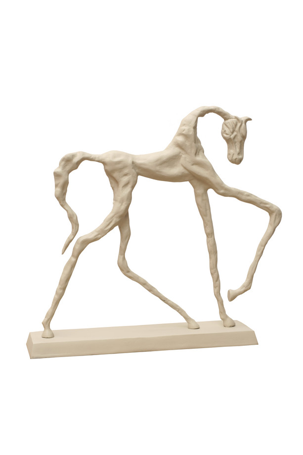 PEDESTAL CABALLO ESTILIZADO ALUMINIO TAUPE