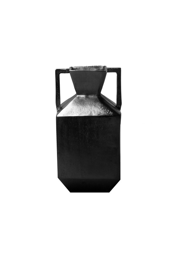 [159VB154] JARRÓN CUADRADO PQ. ALUMINIO NEGRO