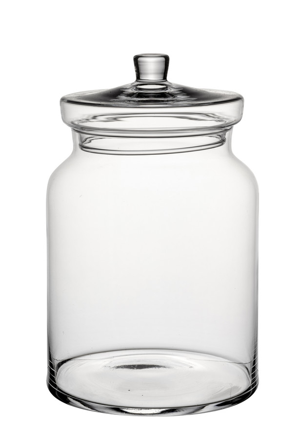 [240BW150] BOTE CRISTAL CON TAPA  PEQ.