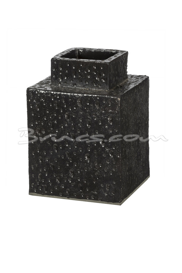 [399CA170] JARRÓN GR. CERÁMICA CUADRADO NEGRO