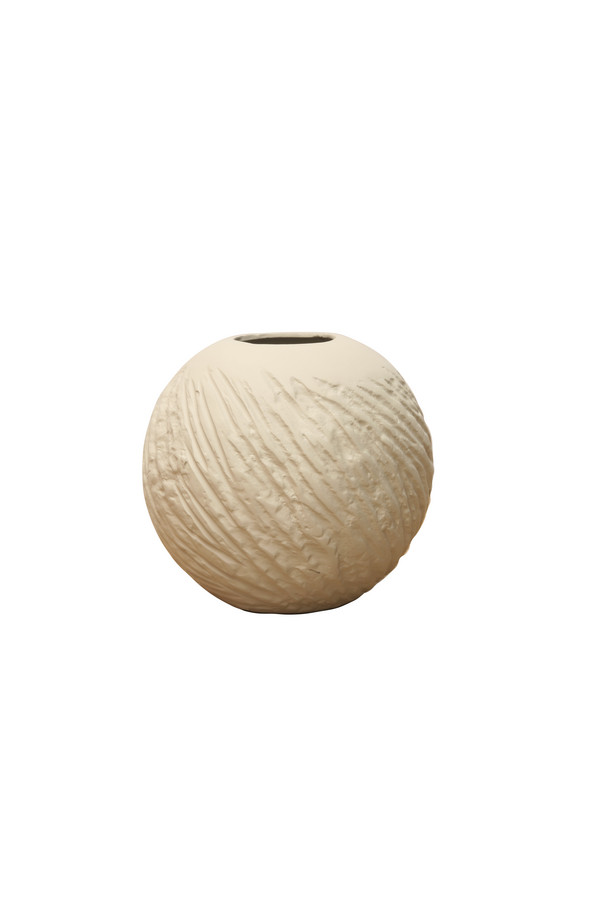 [615PA027] JARRÓN PQ. ESFERA ALUMINIO TAUPE