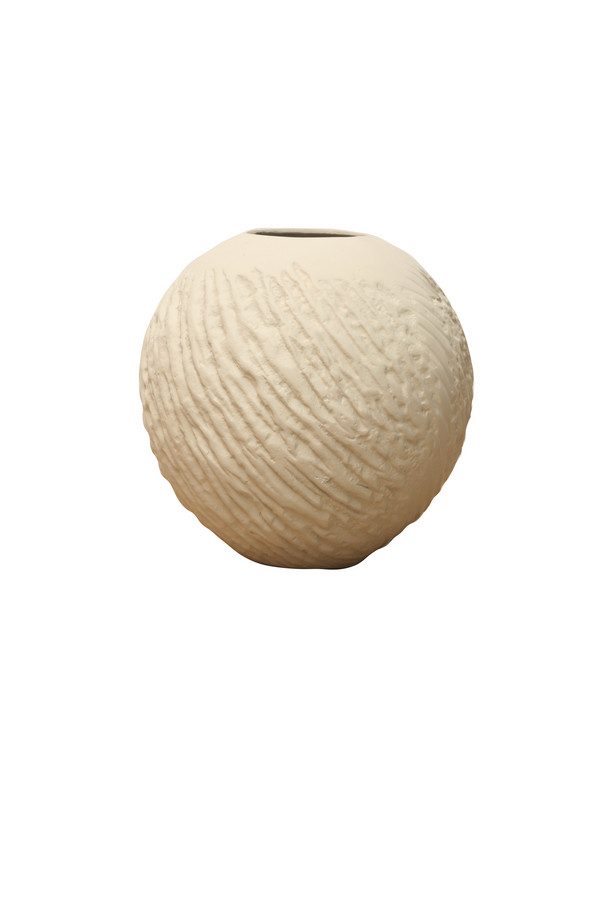 [615PA028] JARRÓN GR. ESFERA ALUMINIO TAUPE