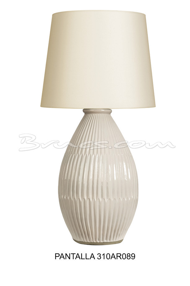 [399CA116] LÁMPARA RIDGE CERAMICA BLANCA SIN PANTALLA