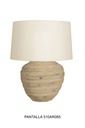 LÁMPARA BORSI CERÁMICA RAYADA BEIGE DECAP. SIN PA