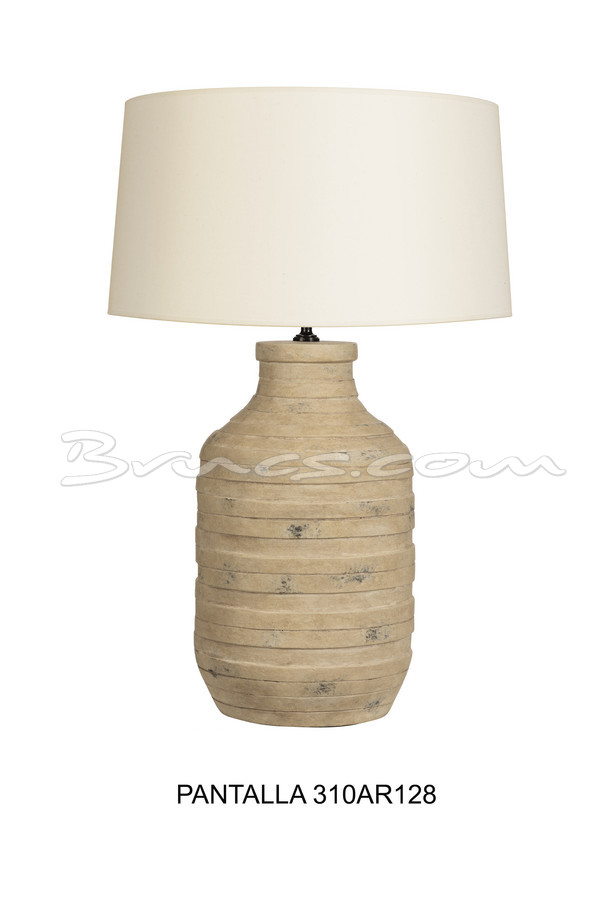 [399CA179] LÁMPARA BORSI CERÁMICA RAYADA BEIGE DECAP.SIN PAN