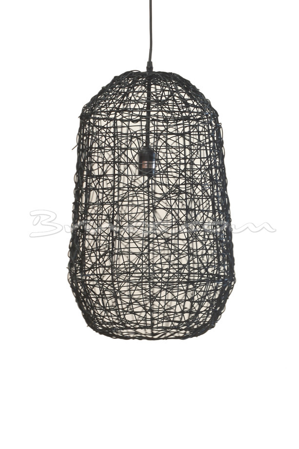 [598GY005] LÁMPARA TECHO AMAZONIA HIERRO-RATTAN NATURAL