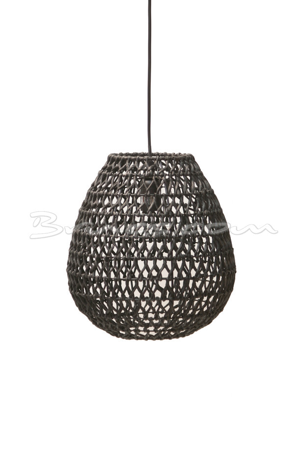[598GY012] LÁMPARA TECHO BULB-S HIERRO-PAPEL NATURAL NEGRO