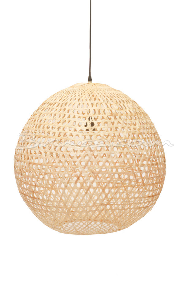 [598GY025] LÁMPARA TECHO GROVE L  HIERRO Y BAMBÚ NATURAL