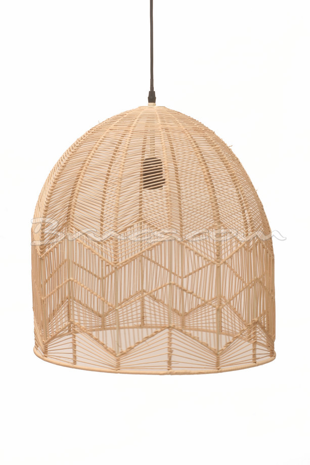 [598GY028] LÁMPARA TECHO LARIBA HIERRO Y RATTAN NATURAL