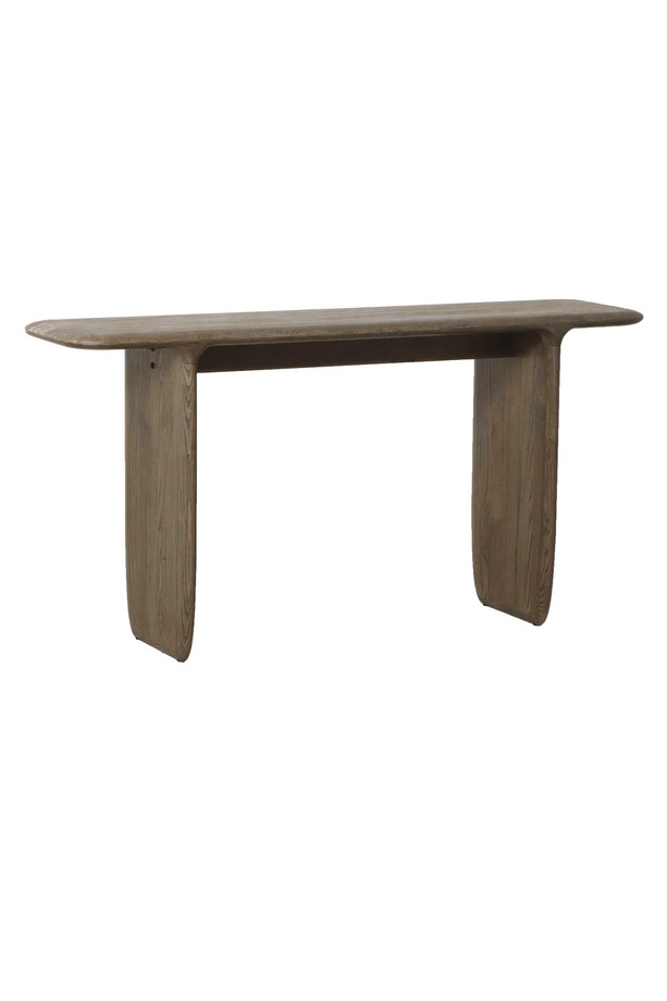 CONSOLA HOWITT ROBLE COL. NOGAL Y TRAVERTINO