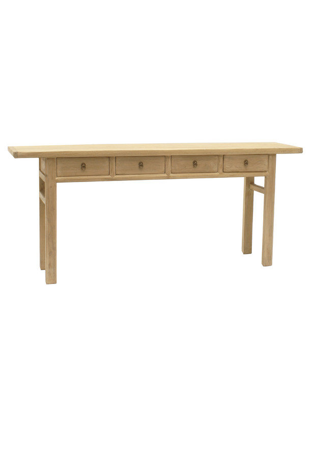 CONSOLA RAMUNTCHO OLMO NATURAL 4 CAJONES