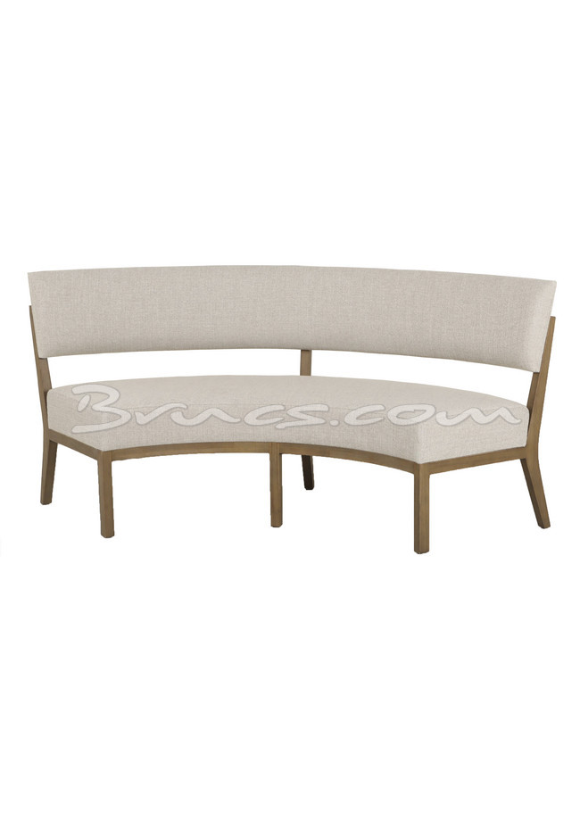 [377WB1407] BANCO CURVADO QUANDARY ROBLE NATURAL Y TAPIZADO