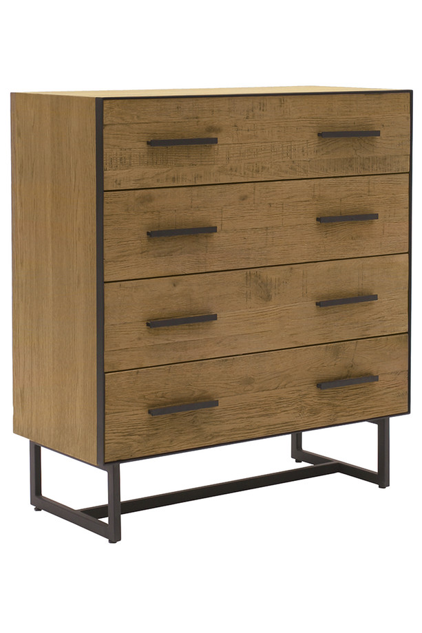 [620HH044] CÓMODA RIGIL ROBLE Y HIERRO