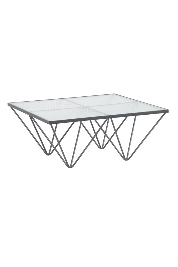 [377WB1147] MESA CENTRO SURMA DE CRISTAL Y HIERRO