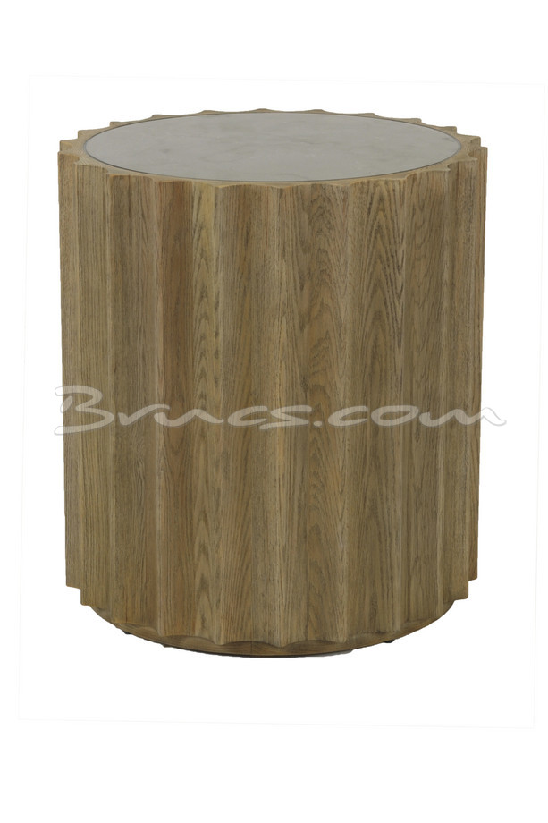 [377WB1247] MESA AUXILIAR ETILO ROBLE ANTIGUO Y PIEDRA