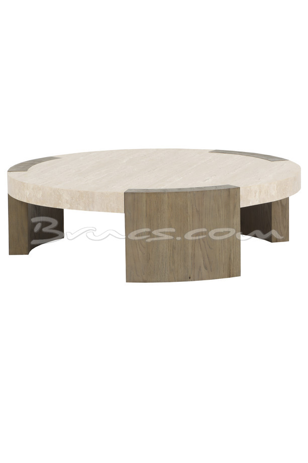 [377WB1290] MESA CENTRO KROKEES ROBLE Y TRAVERTINO