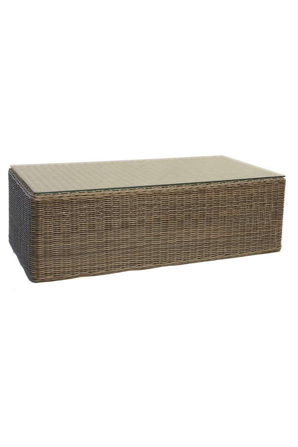 [480BL022] MESA CENTRO UQLAT RECT. RATTAN SINTÉTICO C/CRISTAL