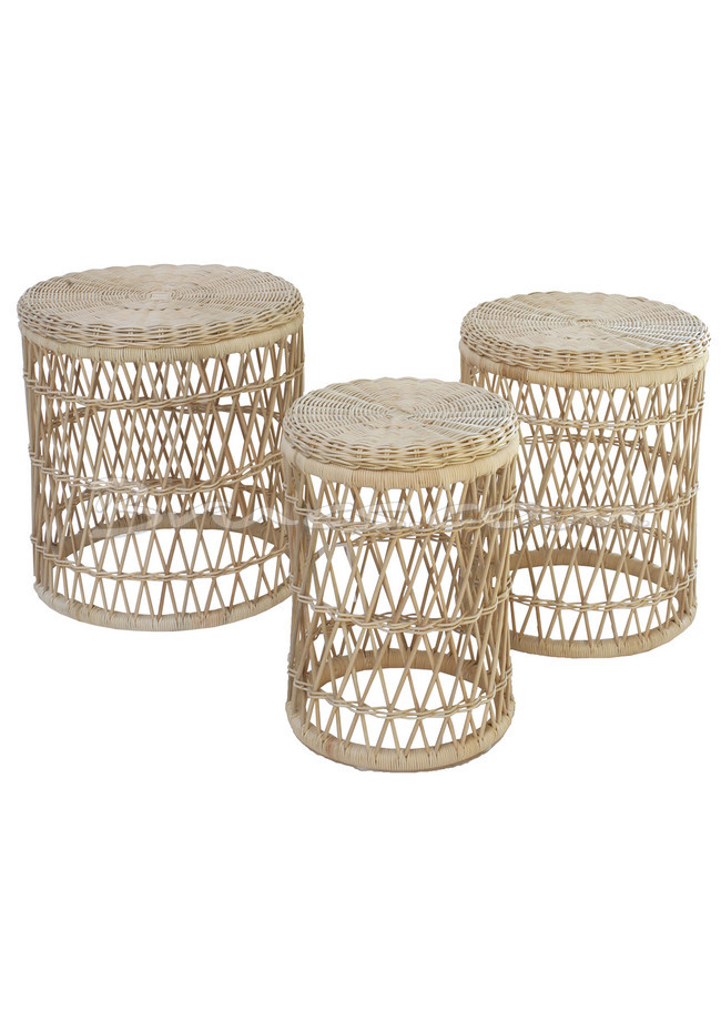 SET 3 MESAS CAPURATA  RED.RATTAN NATURAL