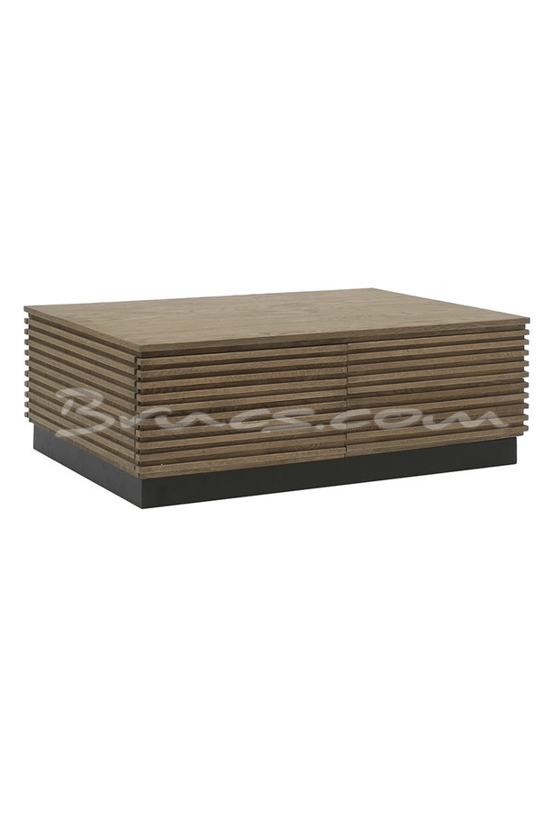 [620HH012] MESA CENTRO ALTAIR ROBLE CON 8 CAJONES
