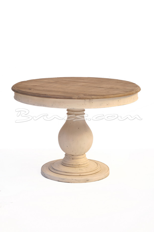 [377WB1080] MESA COMEDOR PORTUGAL PINO NATURAL Y BLANCO