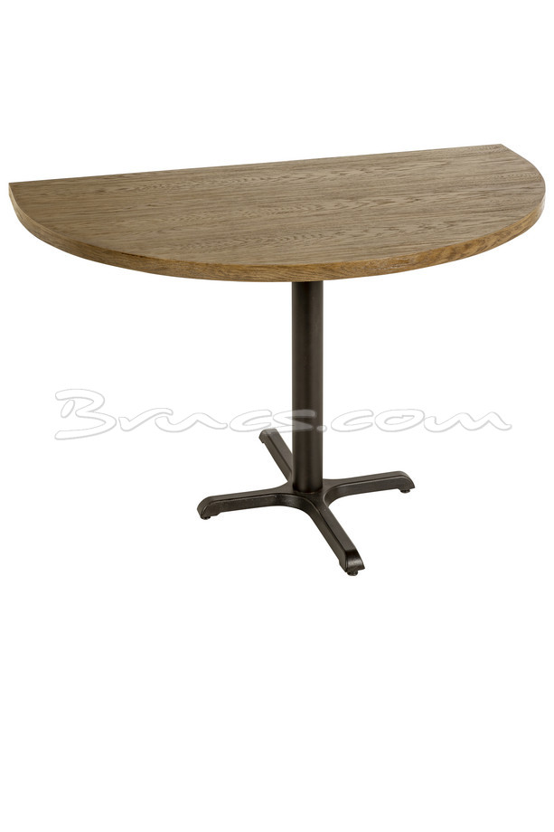 [377WB1192] MESA COMEDOR SEMICÍRCULO COLLE ROBLE Y HIERRO