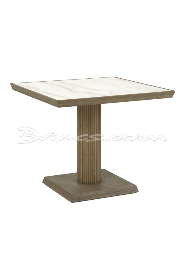[377WB1242] MESA COMEDOR KOTRONAS CUAD. MARMOLINA Y ROBLE ANTI
