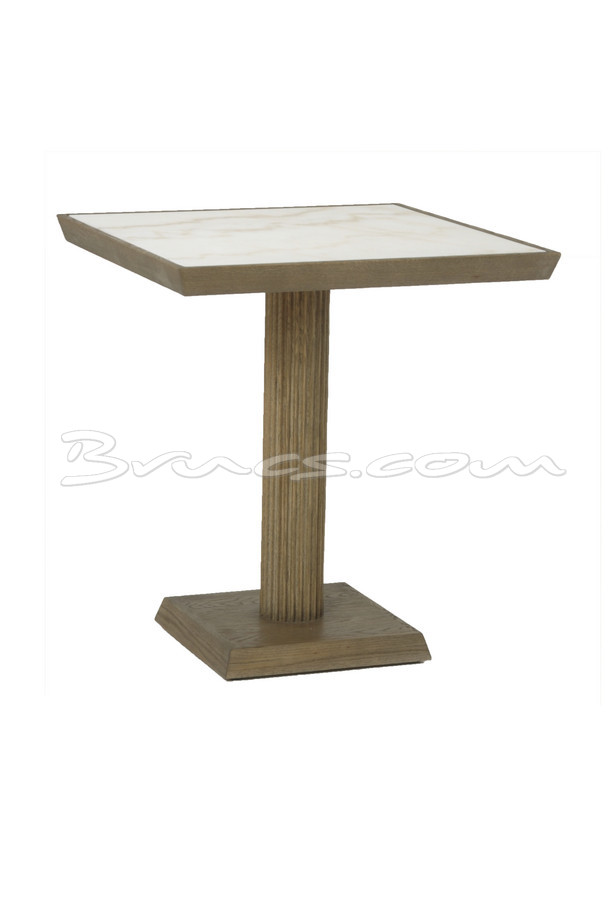 [377WB1243] MESA COMEDOR KOTRONAS CUAD. MARMOLINA Y ROBLE ANTI