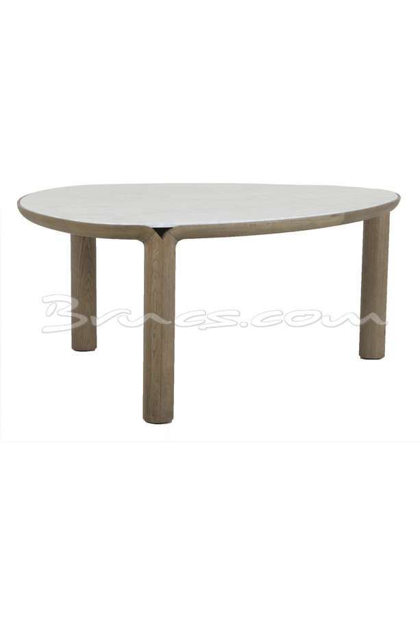 [377WB1349] MESA COMEDOR MARRAH ROBLE Y MÁRMOL CARRARA