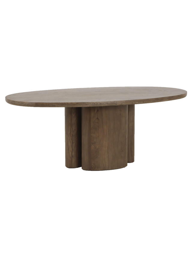 MESA COMEDOR OVALADA PROCYON ROBLE COLOR NOGAL