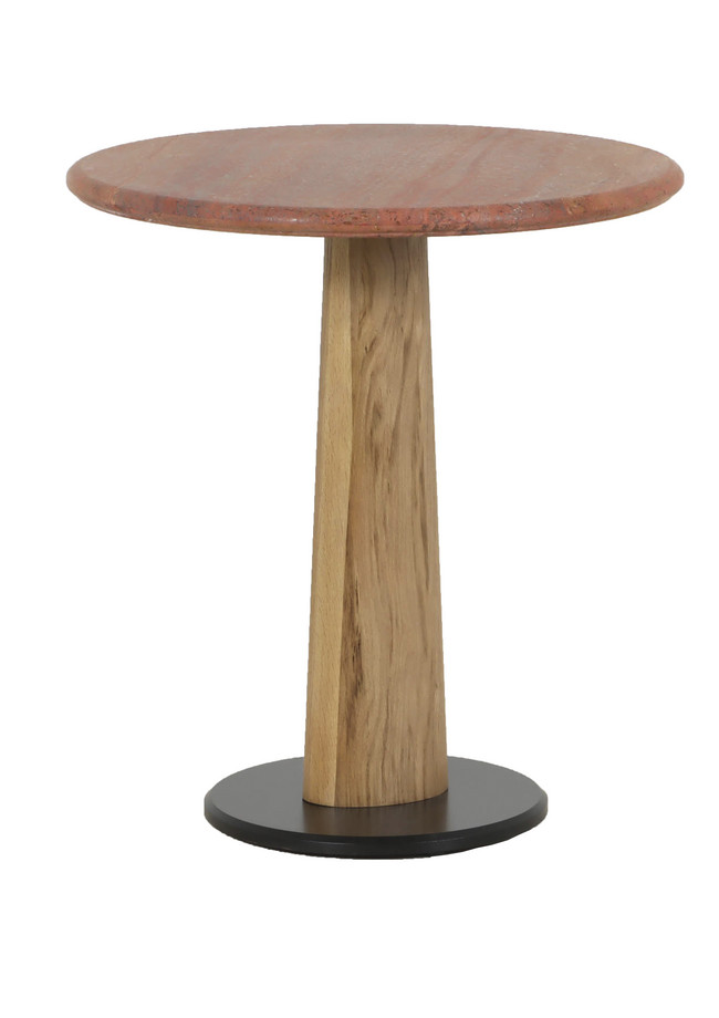 MESA COMEDOR REGULUS  ROBLE Y TRAVERTINO ROJO