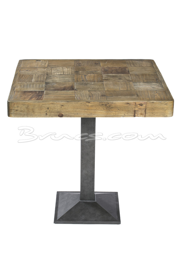 [377WB504] MESA COMEDOR CHECK OLMO NATURAL Y HIERRO