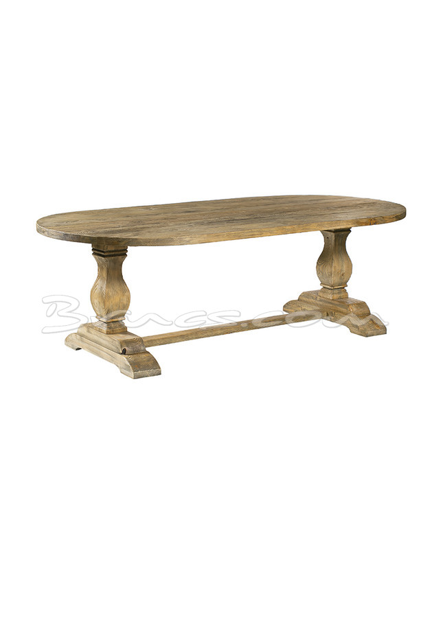 [377WB696] MESA COMEDOR HARSTAD OVALADA  PINO ANTIGUO S