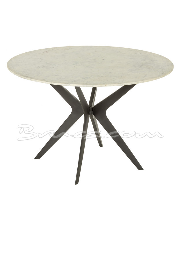 [616ND004] MESA COMEDOR GOHA RED.MÁRMOL C/ PATAS HIERR