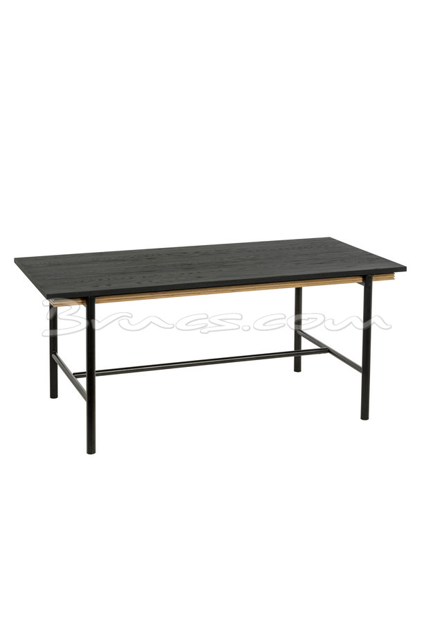 [620HH091] MESA COMEDOR PIRGOS ROBLE Y HIERRO