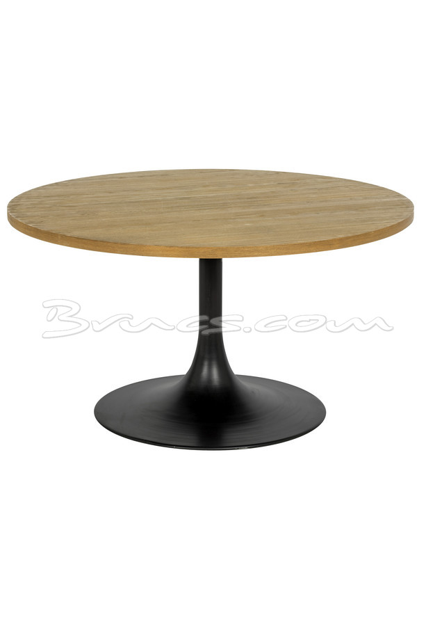 [620HH093] MESA TULIP REDONDA ROBLE Y HIERRO