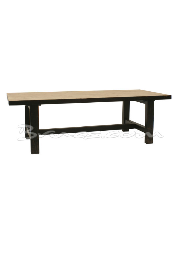 MESA COMEDOR TUJA PINO NATURAL Y NEGRO