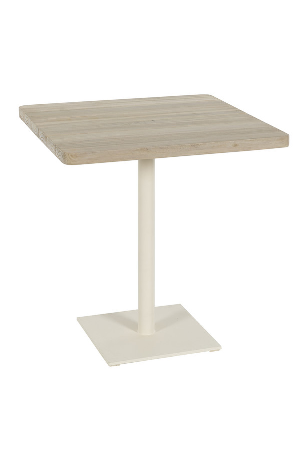 MESA COMEDOR TAMBORINE ALUMINIO Y TEKA